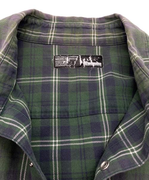 NEIGHBORHOOD（ネイバーフッド）NEIGHBORHOOD (ネイバーフッド) スナップボタン チェックシャツ グリーン サイズ:Mの古着・服飾アイテム