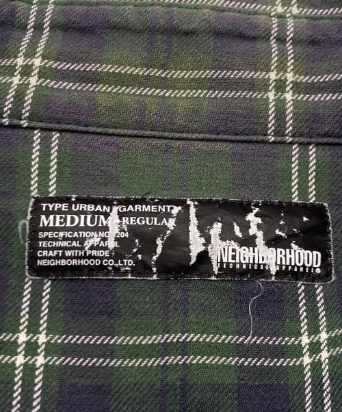 NEIGHBORHOOD（ネイバーフッド）NEIGHBORHOOD (ネイバーフッド) スナップボタン チェックシャツ グリーン サイズ:Mの古着・服飾アイテム