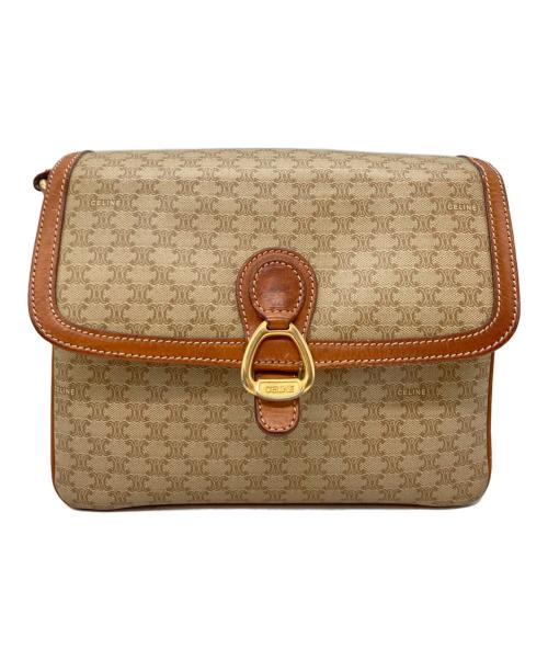 CELINE（セリーヌ）CELINE (セリーヌ) マカダムショルダーバッグ ベージュの古着・服飾アイテム
