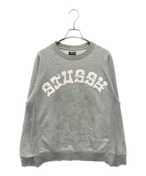 stussy（ステューシー）stussy (ステューシー) スカルプリントスウェット グレー サイズ:Lの古着・服飾アイテム
