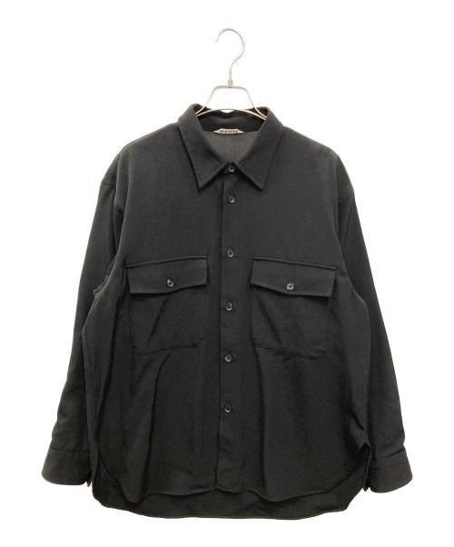 AURALEE（オーラリー）AURALEE (オーラリー) WOOL MAX GABAGINE SHIRT ブラック サイズ:4の古着・服飾アイテム