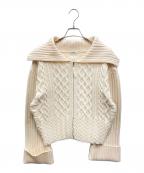 OHGAオオガ）の古着「ZIP COLLAR KNIT」｜ホワイト