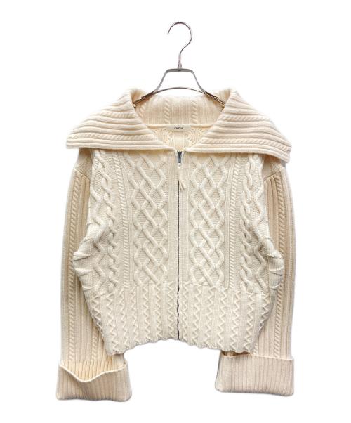 OHGA（オオガ）OHGA (オオガ) ZIP COLLAR KNIT ホワイト サイズ:FREEの古着・服飾アイテム