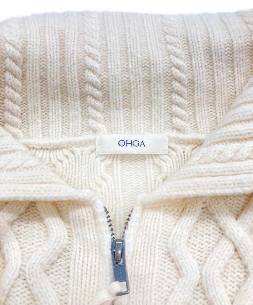 OHGA（オオガ）OHGA (オオガ) ZIP COLLAR KNIT ホワイト サイズ:FREEの古着・服飾アイテム