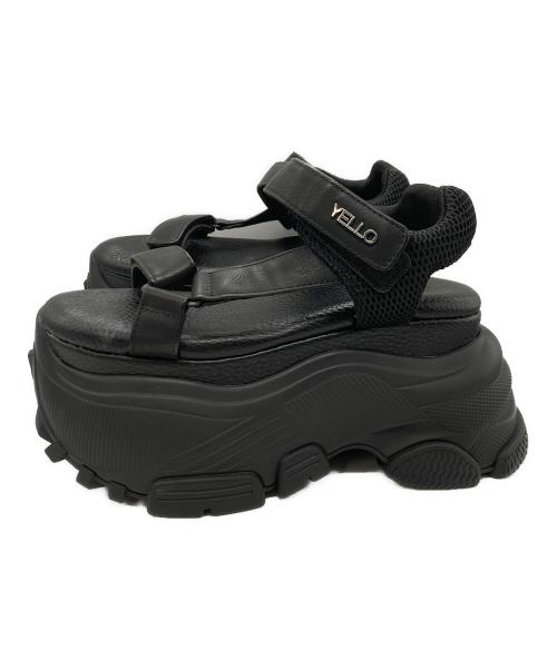 YELLO（イエロ）YELLO (イエロ) BLACK WHALE PLATFORM SANDALS ブラック サイズ:lの古着・服飾アイテム