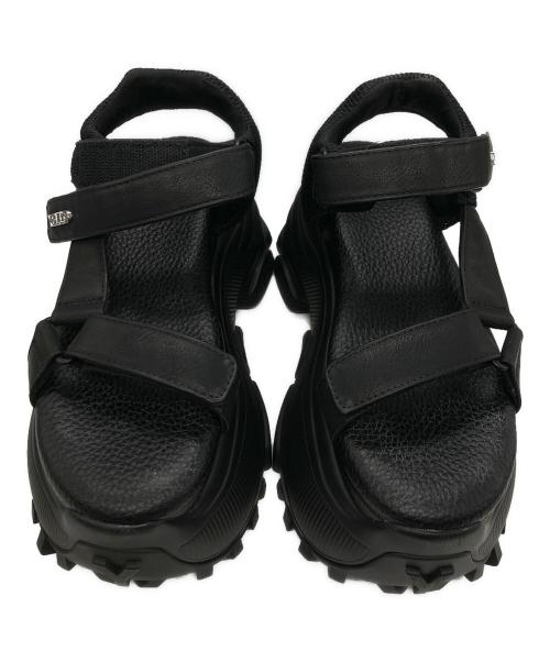 YELLO（イエロ）YELLO (イエロ) BLACK WHALE PLATFORM SANDALS ブラック サイズ:lの古着・服飾アイテム