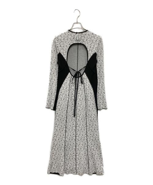 Mame Kurogouchi（マメクロゴウチ）mame kurogouchi (マメクロゴウチ) Floral Jacquard Fraise Stitch Dress ホワイト×ブラック サイズ:2の古着・服飾アイテム