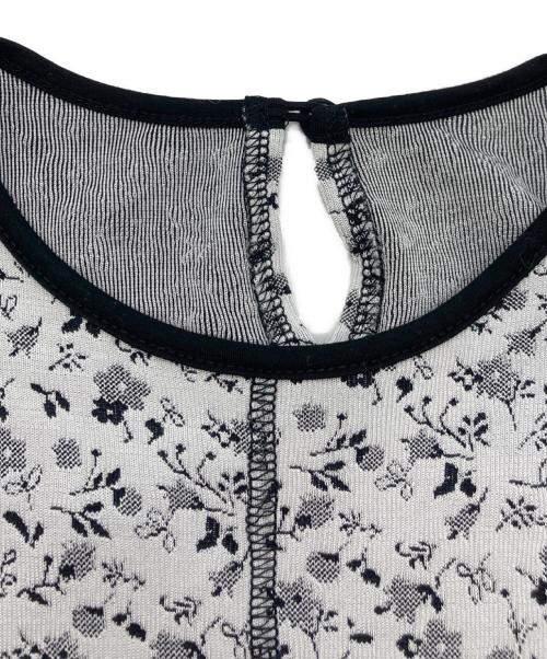 Mame Kurogouchi（マメクロゴウチ）mame kurogouchi (マメクロゴウチ) Floral Jacquard Fraise Stitch Dress ホワイト×ブラック サイズ:2の古着・服飾アイテム