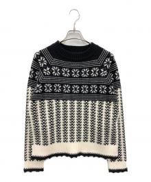 machatt（マチャット）の古着「ノルディックジャガードニット」｜ブラック×ホワイト