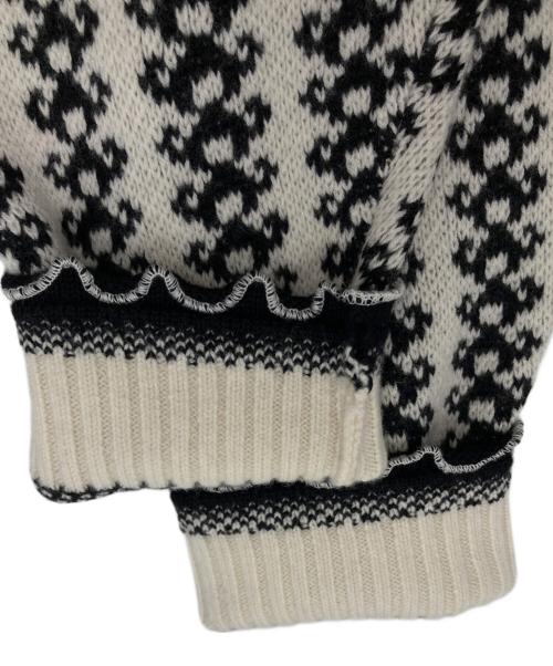 machatt（マチャット）machatt (マチャット) ノルディックジャガードニット ブラック×ホワイト サイズ:FREEの古着・服飾アイテム
