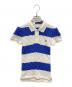POLO RALPH LAUREN（ポロ・ラルフローレン）の古着「ケーブルニット ポロシャツ」｜ホワイト×ブルー