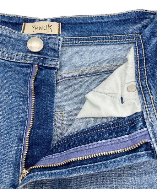 YANUK（ヤヌーク）YANUK (ヤヌーク) ワイドフレア デニムパンツ インディゴ サイズ:23の古着・服飾アイテム