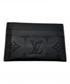 LOUIS VUITTONルイ ヴィトン）の古着「LOUIS VUITTON モノグラム・シャドウ ポルト・カルト・ダブル カードケース」｜ブラック