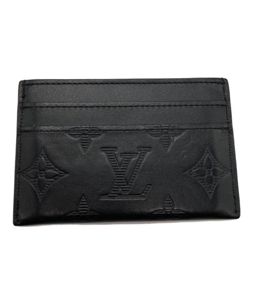 LOUIS VUITTON（ルイ ヴィトン）LOUIS VUITTON (ルイ ヴィトン) LOUIS VUITTON モノグラム・シャドウ ポルト・カルト・ダブル カードケース ブラックの古着・服飾アイテム