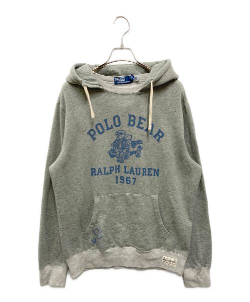 POLO RALPH LAUREN（ポロ・ラルフローレン）POLO RALPH LAUREN (ポロ・ラルフローレン) ポロベア後付けパーカー グレー サイズ:Mの古着・服飾アイテム