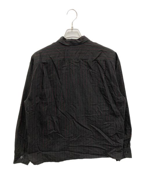 SUPREME（シュプリーム）Supreme (シュプリーム) PINSTRIPE LINEN SHIRT ブラック×レッド サイズ:Sの古着・服飾アイテム