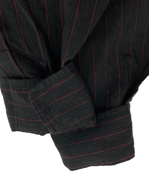 SUPREME（シュプリーム）Supreme (シュプリーム) PINSTRIPE LINEN SHIRT ブラック×レッド サイズ:Sの古着・服飾アイテム