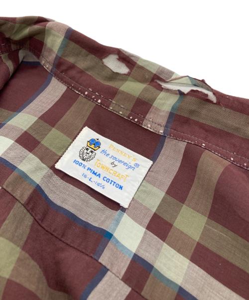 TOWN CRAFT（タウンクラフト）TOWN CRAFT (タウンクラフト) コットンチェックシャツ ブラウン サイズ:Lの古着・服飾アイテム