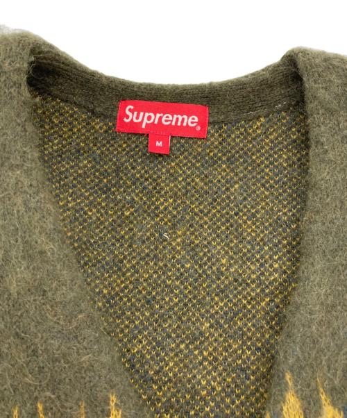SUPREME（シュプリーム）Supreme (シュプリーム) Abstract Stripe Cardigan カーキ サイズ:Mの古着・服飾アイテム