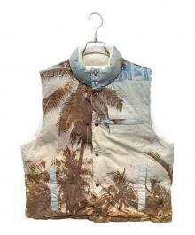 stussy×Peter Sutherland（ステューシー）の古着「リバーシブルダウンベスト」｜ベージュ×ブルー