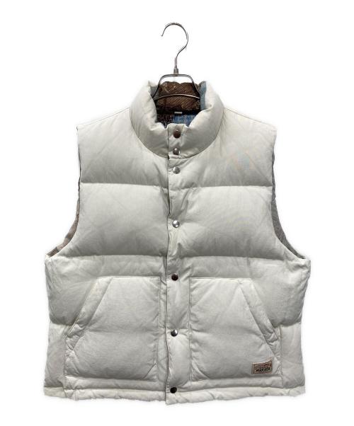stussy（ステューシー）stussy (ステューシー) Peter Sutherland リバーシブルダウンベスト ベージュ×ブルー サイズ:Sの古着・服飾アイテム