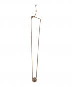 TORY BURCHトリーバーチ）の古着「ライトストーンロゴペンダントネックレス」｜ゴールド