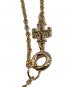 中古・古着 TORY BURCH (トリーバーチ) ライトストーンロゴペンダントネックレス ゴールド：7000円