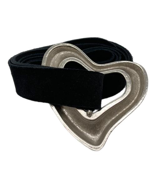 SEA（シー）SEA (シー) ビッグハートスエードベルト ブラックの古着・服飾アイテム