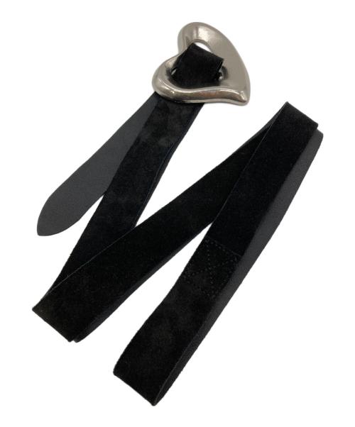 SEA（シー）SEA (シー) ビッグハートスエードベルト ブラックの古着・服飾アイテム