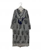 SZ Blockprints×Ron Hermanエスゼットブロックプリント×ロンハーマン）の古着「KittyDress」｜ホワイト×ブラック