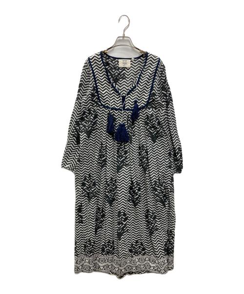 SZ Blockprints（エスゼットブロックプリント）SZ Blockprints (エスゼットブロックプリント) Ron Herman (ロンハーマン) KittyDress ホワイト×ブラック サイズ:Sの古着・服飾アイテム