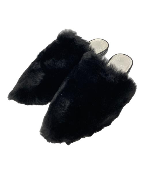 Maison Margiela（メゾンマルジェラ）Maison Margiela (メゾンマルジェラ) フェイクファーミュール ブラック サイズ:SIZE 38の古着・服飾アイテム