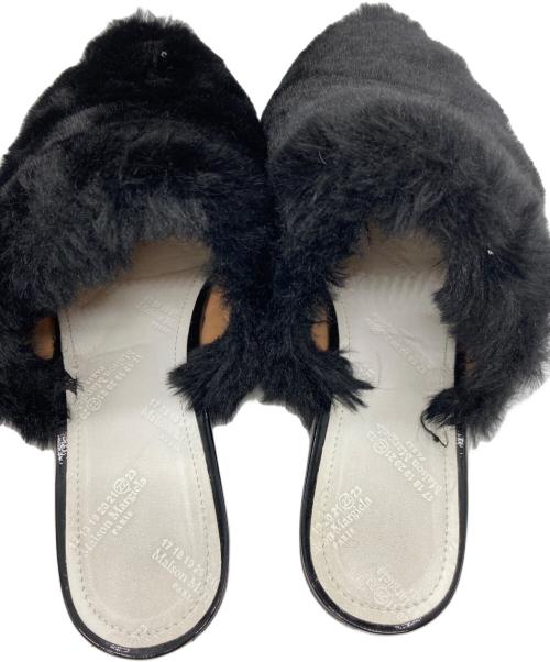 Maison Margiela（メゾンマルジェラ）Maison Margiela (メゾンマルジェラ) フェイクファーミュール ブラック サイズ:SIZE 38の古着・服飾アイテム
