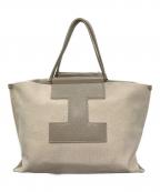 IACUCCIイアクッチ）の古着「SORBETTOキャンバスレザートートバッグ」｜ベージュ