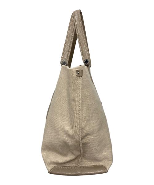IACUCCI（イアクッチ）IACUCCI (イアクッチ) SORBETTOキャンバスレザートートバッグ ベージュの古着・服飾アイテム
