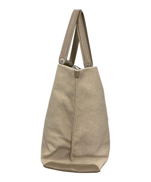 IACUCCI（イアクッチ）IACUCCI (イアクッチ) SORBETTOキャンバスレザートートバッグ ベージュの古着・服飾アイテム