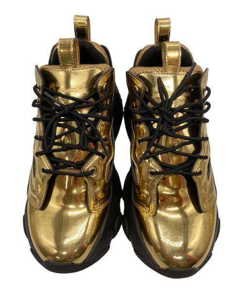REEBOK（リーボック）REEBOK (リーボック) noir kei ninomiya (ノワール ケイ ニノミヤ) NOIR FURY BOOT LOW ブラック×ゴールド サイズ:24cmの古着・服飾アイテム