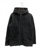 45rpm45アールピーエム）の古着「インディゴ染めジップアップパーカー」｜ブラック