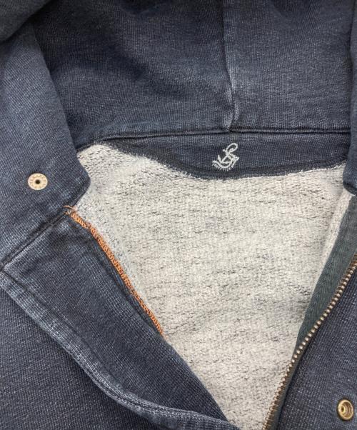 45rpm（45アールピーエム）45rpm (45アールピーエム) インディゴ染めジップアップパーカー ブラック サイズ:Sの古着・服飾アイテム