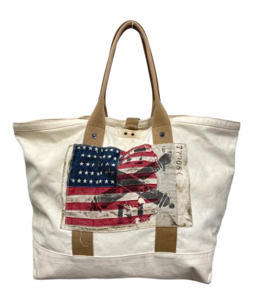 POLO JEANS CO.（ポロジーンズカンパニー）POLO JEANS CO. (ポロジーンズカンパニー) ヴィンテージ加工CANVAS TOTE BAG アイボリーの古着・服飾アイテム