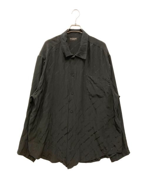 BALENCIAGA（バレンシアガ）BALENCIAGA (バレンシアガ) BBロゴシルクシャツ ブラック サイズ:39の古着・服飾アイテム