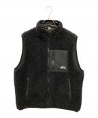 stussyステューシー）の古着「SHERPA REVERSIBLE VEST」｜ブラック