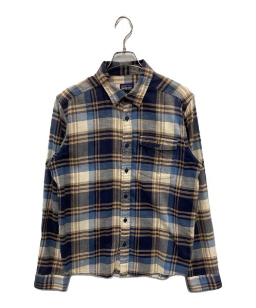 Patagonia（パタゴニア）Patagonia (パタゴニア) フィヨルド フランネル シャツ ブルー×ブラウン サイズ:Sの古着・服飾アイテム