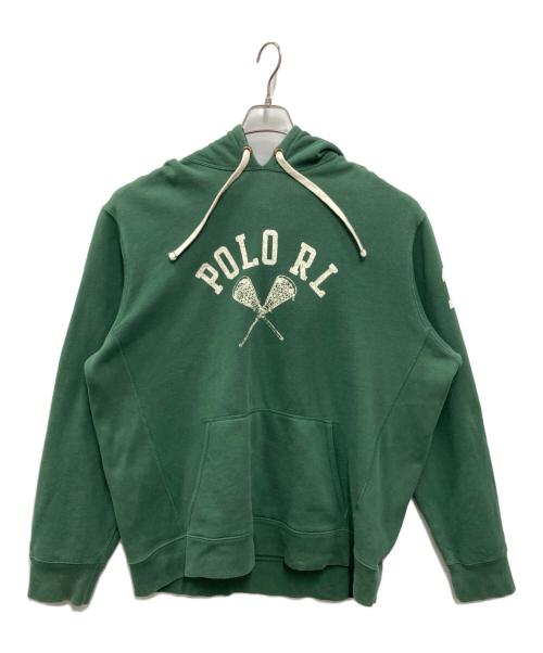 POLO RALPH LAUREN（ポロ・ラルフローレン）POLO RALPH LAUREN (ポロ・ラルフローレン) プリントプルオーバーパーカー グリーン サイズ:XLの古着・服飾アイテム