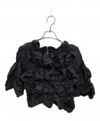anukeアンヌーク）の古着「Typewriter Shirring Tops」｜ブラック