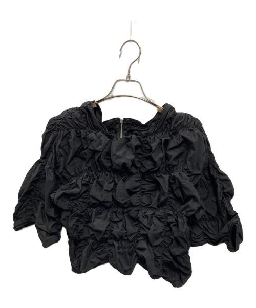 anuke（アンヌーク）anuke (アンヌーク) Typewriter Shirring Tops ブラック サイズ:FREEの古着・服飾アイテム