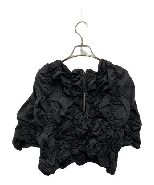 anuke（アンヌーク）anuke (アンヌーク) Typewriter Shirring Tops ブラック サイズ:FREEの古着・服飾アイテム