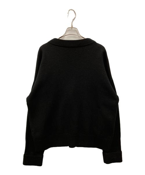 AMI Alexandre Mattiussi（アミアレクサンドルマテュッシ）AMI Alexandre Mattiussi (アミアレクサンドルマテュッシ) ハート刺繍ロゴウールカーディガン ブラック サイズ:Lの古着・服飾アイテム