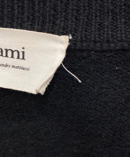 AMI Alexandre Mattiussi（アミアレクサンドルマテュッシ）AMI Alexandre Mattiussi (アミアレクサンドルマテュッシ) ハート刺繍ロゴウールカーディガン ブラック サイズ:Lの古着・服飾アイテム