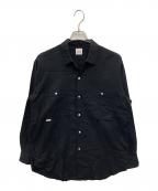PAPASパパス）の古着「オープンカラーシャツ」｜ブラック